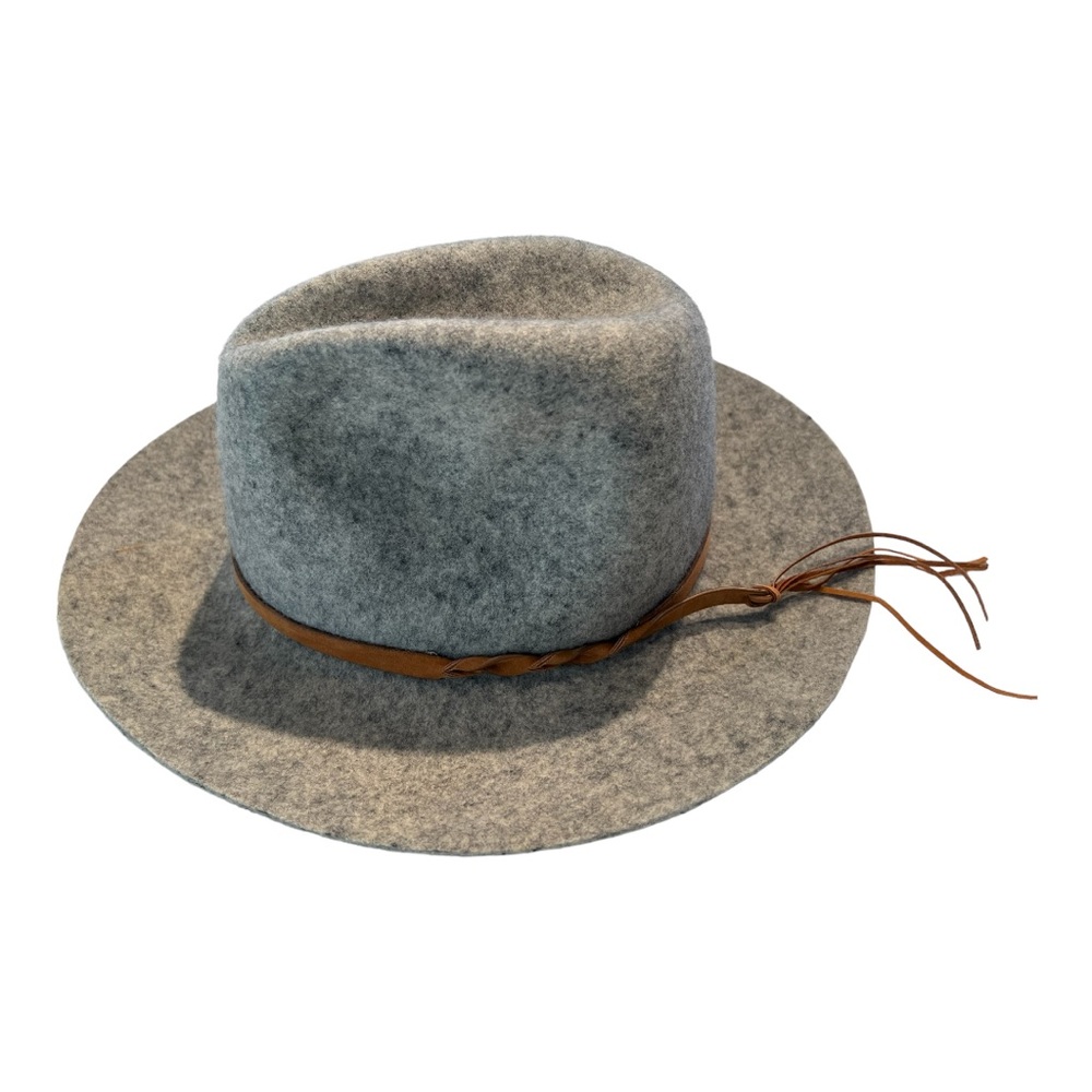 Felt wool fedora 100% Wool Hat womens leather Boho L rancher - Picture 9 of 16
